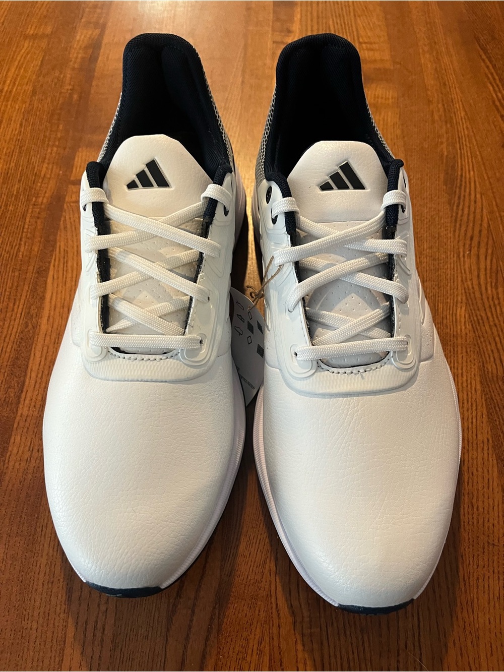 adidas Men’s White and Black Athletic Golf Shoes